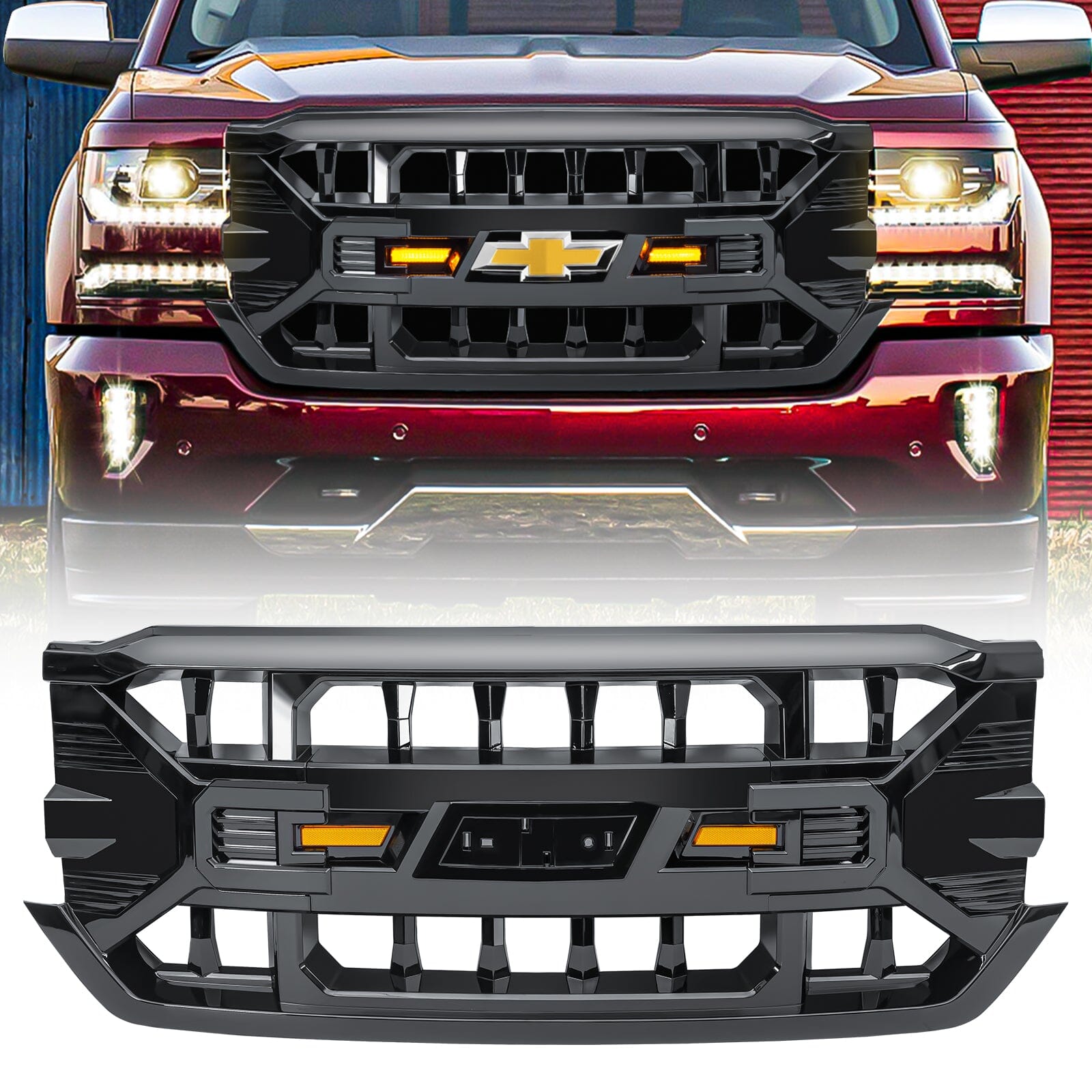 Silverado Steel Bumper Grilles For Chevrolet Silverado 1500 For 2014-2015 Chevy Silverado 1500