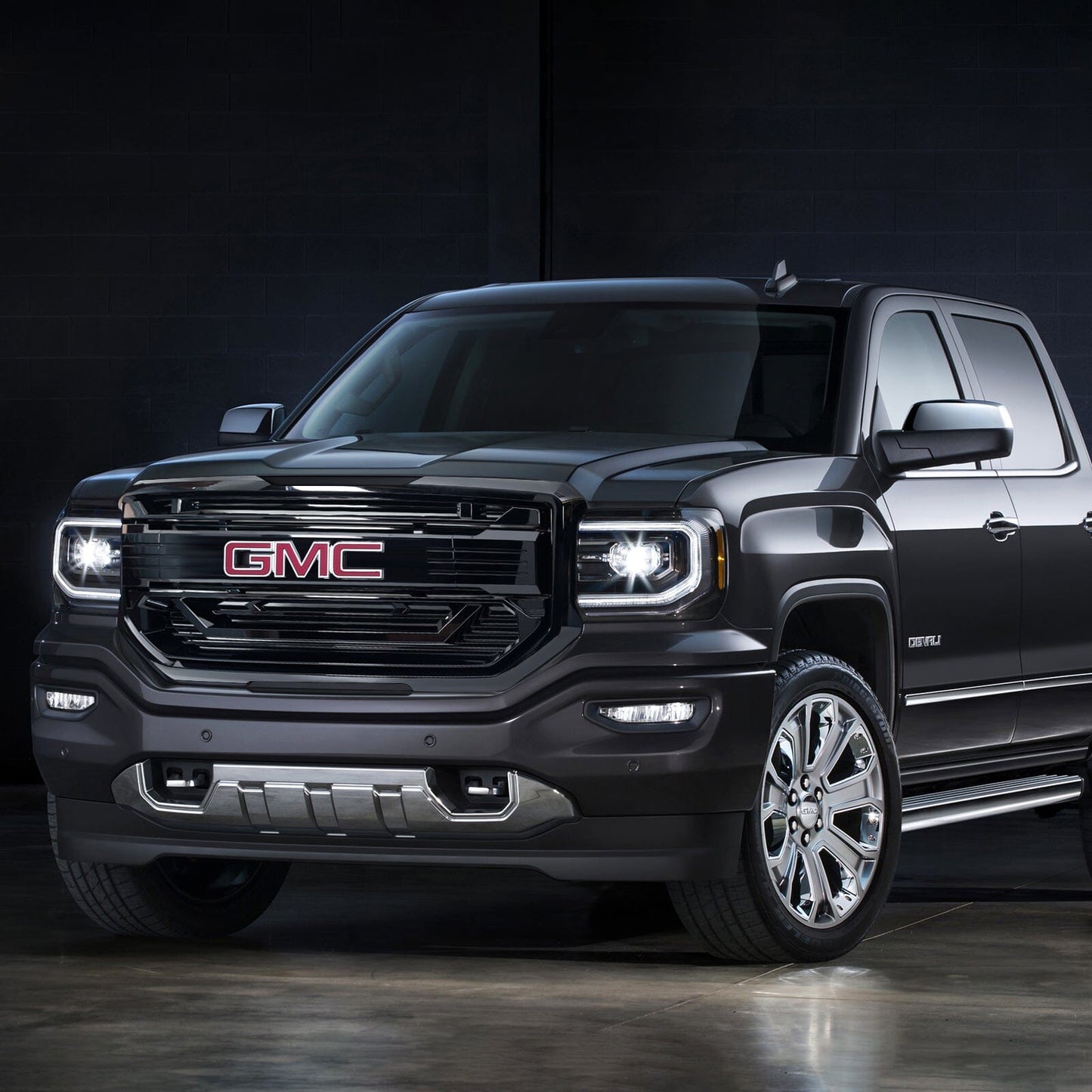 Armor Grille W/ Emblem Base - Glossy Black For 2016-2018 GMC Sierra 1500|Amoffroad