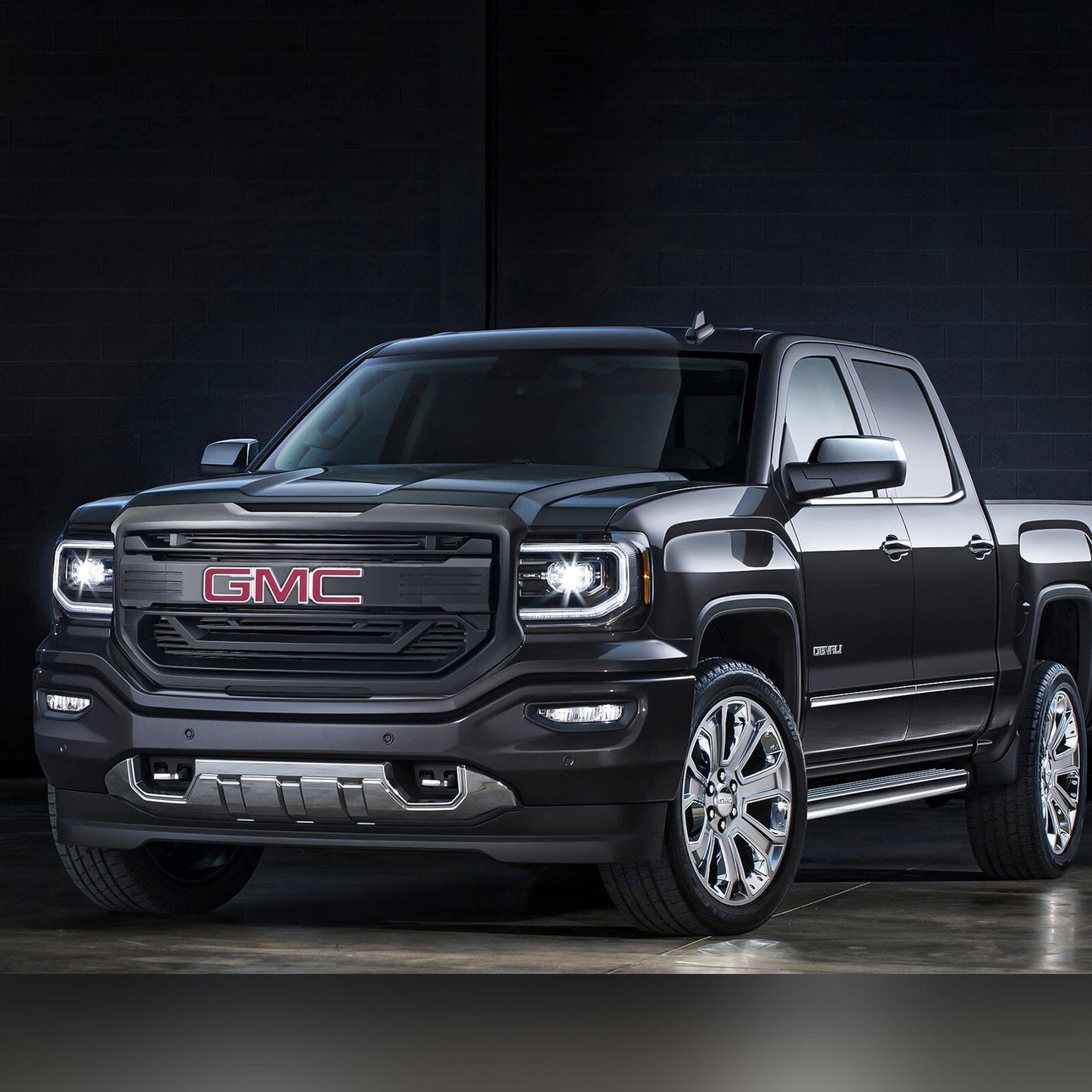 Armor Grille W/ Emblem Base - Matte Black For 2016-2018 GMC Sierra 1500|Amoffroad