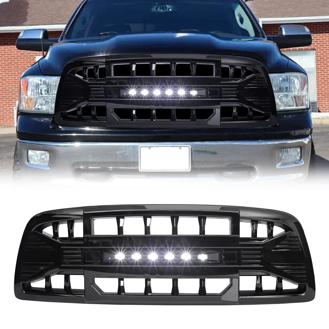 DVKUO Front Grille Compatible with 2009 2010 2011 2012 Dodge Ram 1500 DVKUO Front Grille Compatible with 2009 2010 2011 2012 Dodge Ram 1500