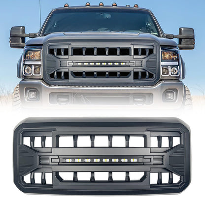 American Modified Armor Grille w/Off-Road Lights - Matte Black For 2011-2016 Ford F250