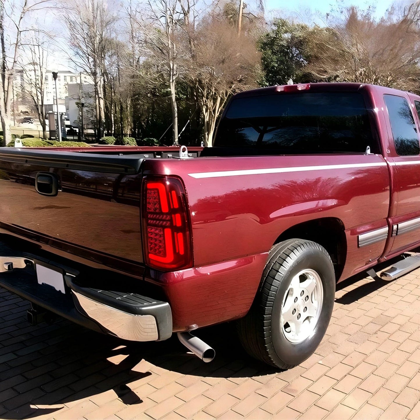 Chrome LED Tail Lights-Clear Lens for 99-06 Chevy Silverado & 99- 02 GMC Sierra 1500 2500 3500(DOT Approved) | Amoffroad