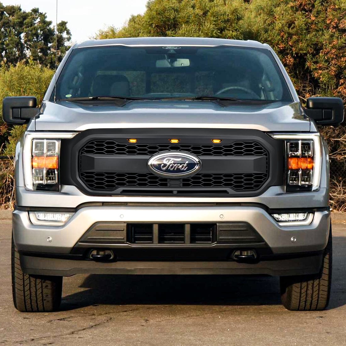 Raptor Style Mesh Grille W/Emblem Bracket For 2021-2023 Ford F150 | Amoffroad