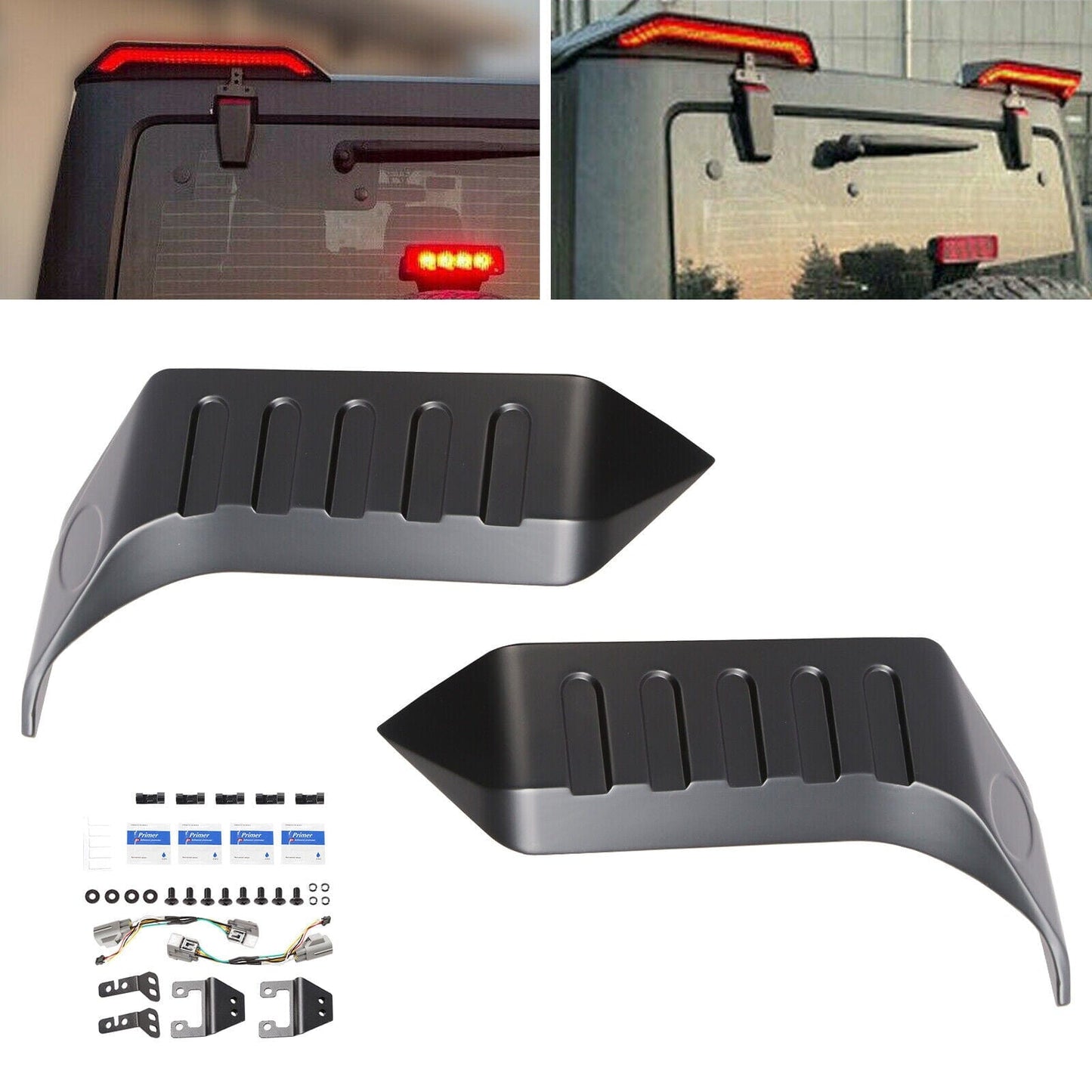 Rear Roof Spoiler Wing W/ LED Light For 2007-2018 Jeep Wrangler JK