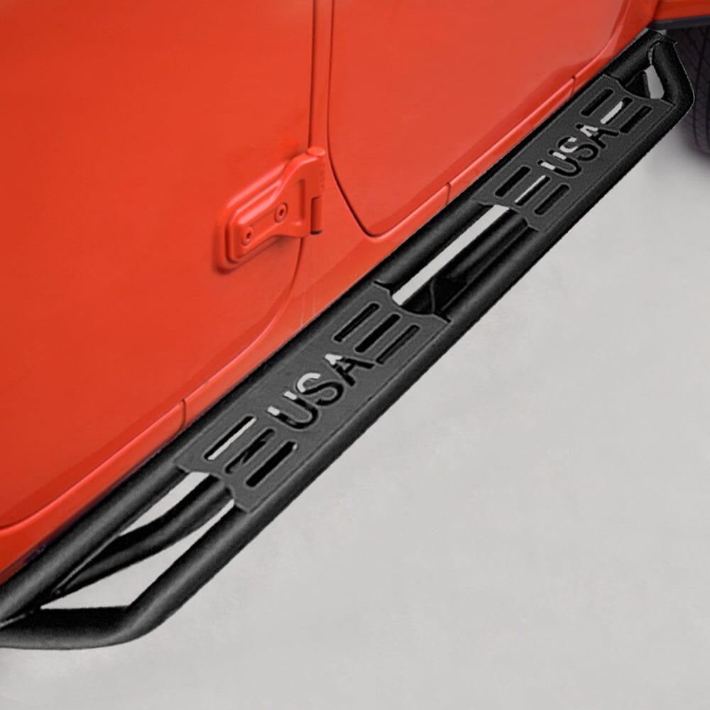 Side Step Bars - USA Style 4 Door for 18-23 Jeep Wrangler JL | Amoffroad