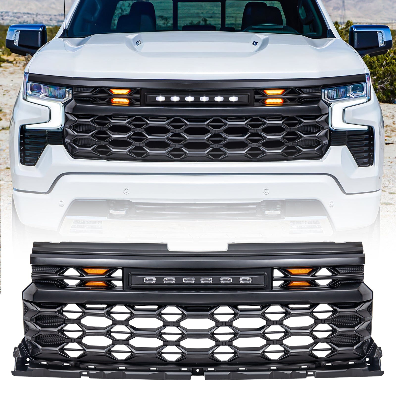 Passenger Side Halogen Headlight For 2022-2024 Chevy Silverado 1500 W/ Black Trim - Factory Style, Direct Fit