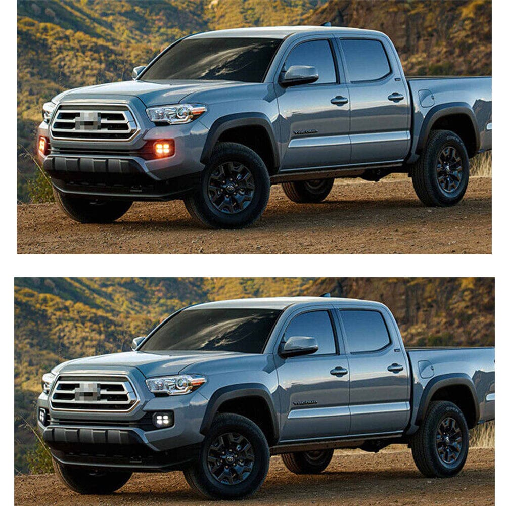 4-Eyes DRL LED Fog Lights WAmber Turn Signal For 2016-2022 Toyota Tacoma