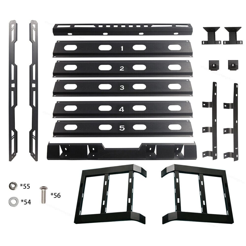 4DR Roof Rack With 2 Side Ladders For 2018-2023 Jeep Wrangler JL