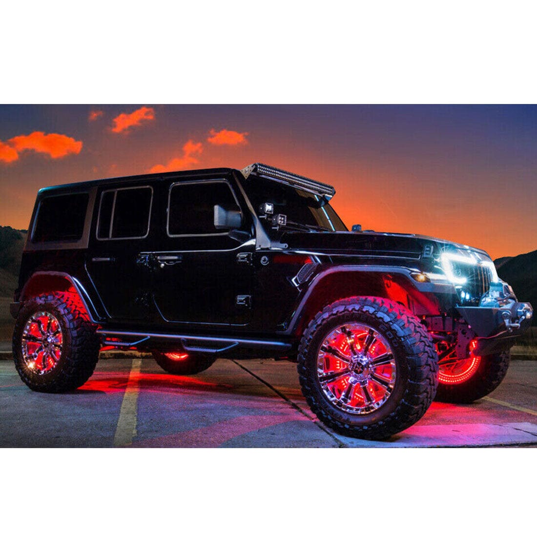 4X 15.5" RGB LED Wheel Ring Light Kit Rim Lights For Dodge Ram 1500 2500 3500