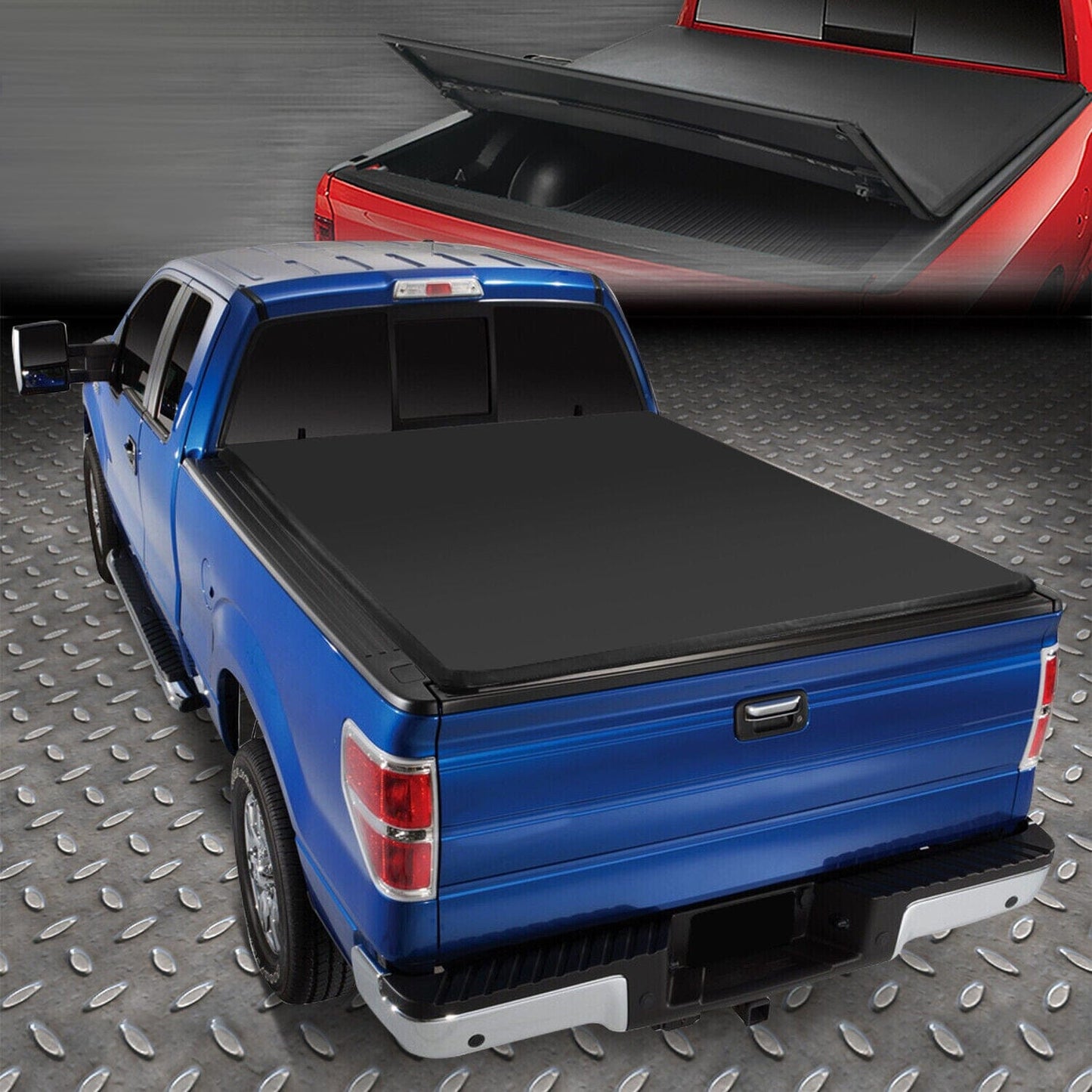 6.5'Bed Tri-Fold Adjustable Soft Trunk Tonneau Cover For 04-14 Ford F150