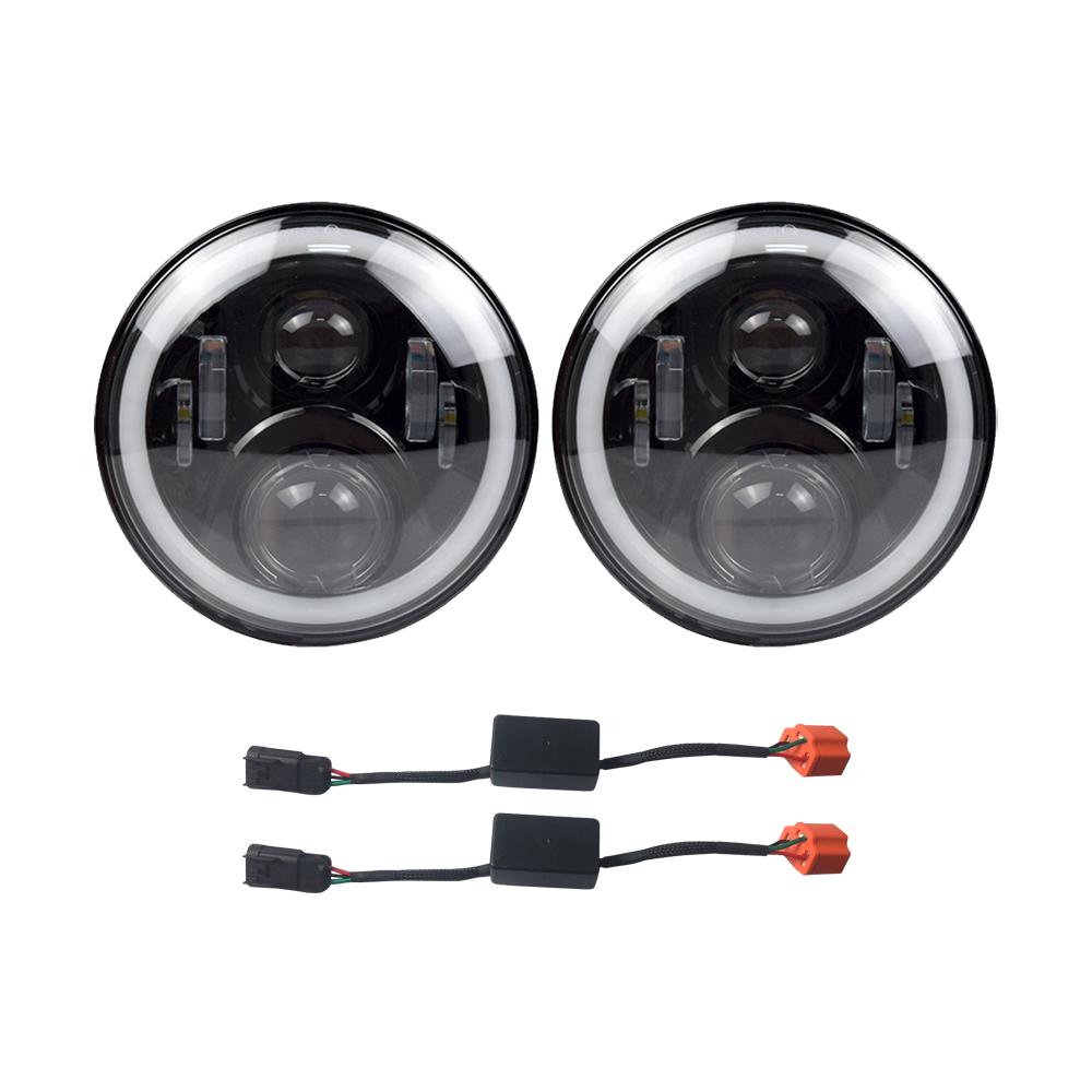 7 Inch RGB Halo Headlights for 18-23 Jeep Wrangler JL & Gladiator JT