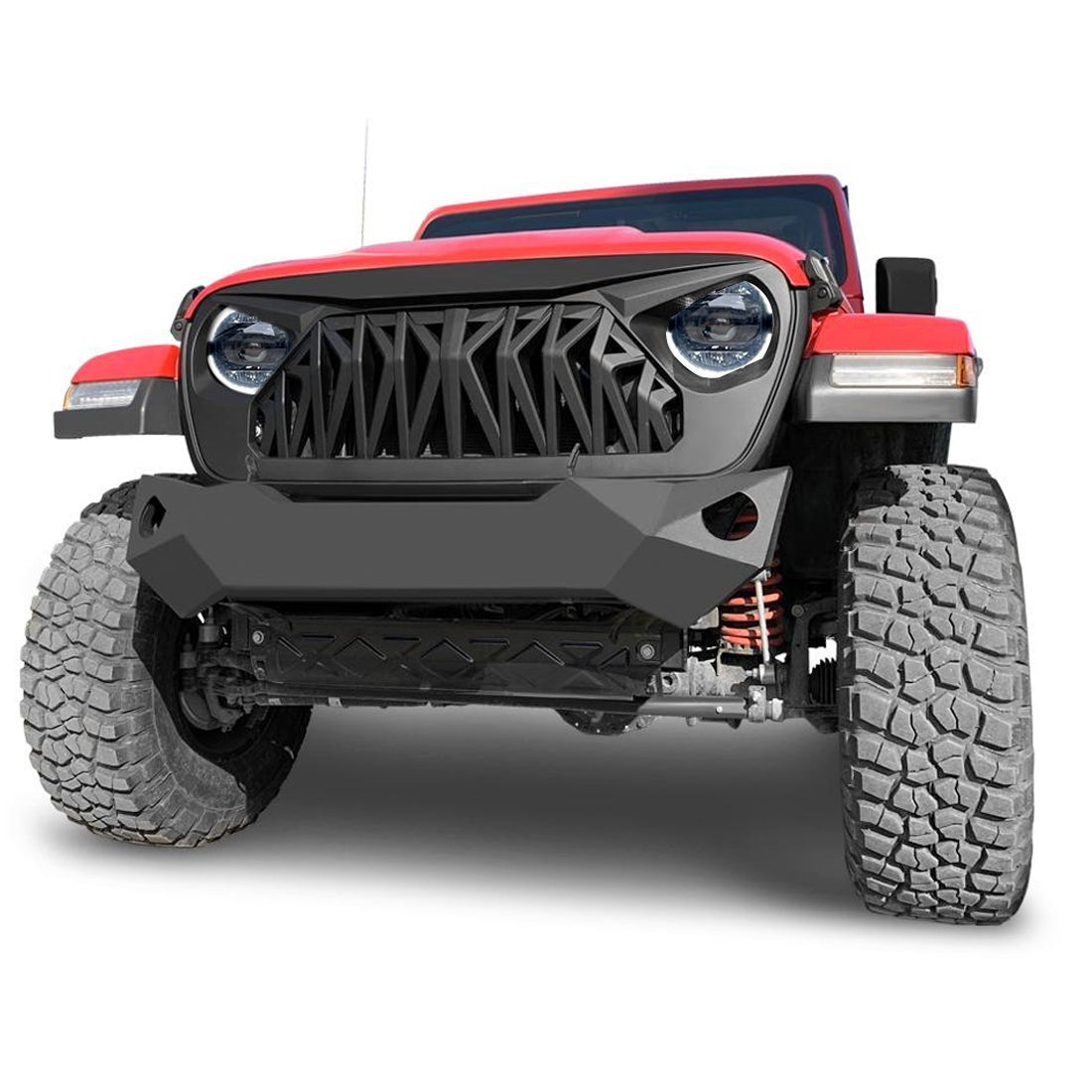 9 Inch LED Halo Headlights & Shark Grille Combo for 18-21 Jeep Wrangler JL & Gladiator JT