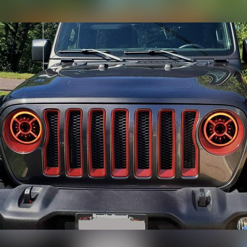 9 Inch RGB Halo LED Headlights For 18-23 Jeep Wrangler JL & Gladiator JT