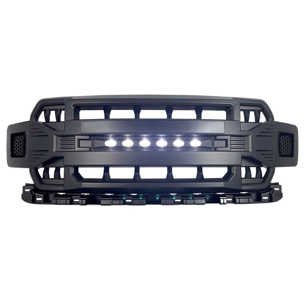 Hot Sale Pickup Truck Car Auto Front Bumper Grille Fit for Ford F-150 Grille  with F&R Letters 2018 - 2019 with 3 Ambor Lightand 2 Cube Lights - China  Front Bumper Grille