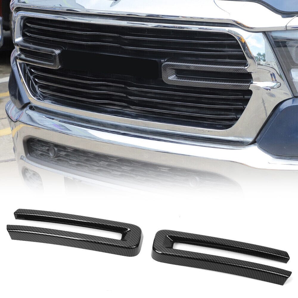 Carbon Fiber Front Grill Inserts Cover Trim For 2019-2021 Dodge