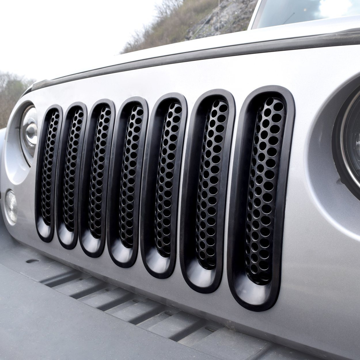 Jeep Wrangler Matte Black Grill Inserts