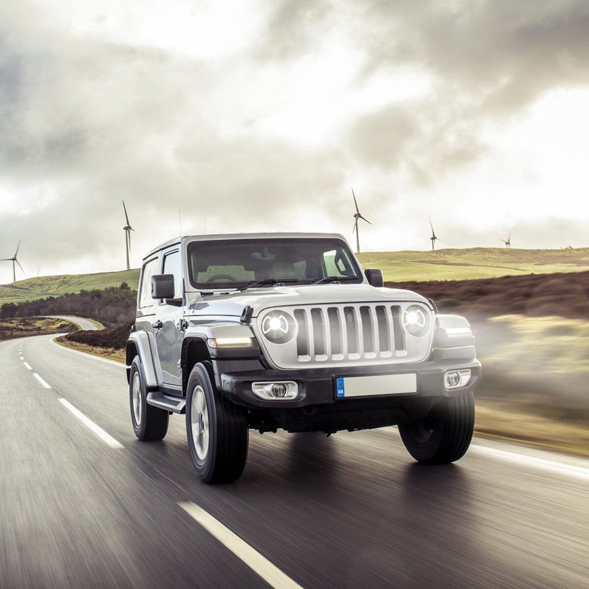 Full LED Dual Beam Projector Headlights w/Blue Breath Light For 18-23 Jeep Wrangler JL & Gladiator JT Media 7 of 8