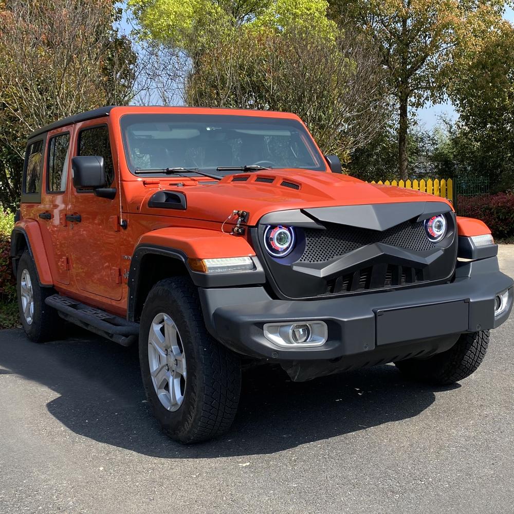 Hawke Grille - Matte Black for 18+ Jeep Wrangler JL & Gladiator JT w/o TrailCam
