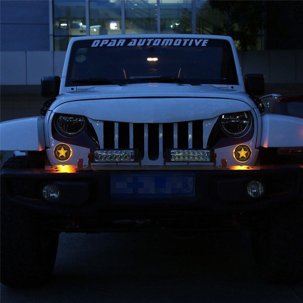 Jeep Wrangler Front Smoked Star Turn Signal Lights