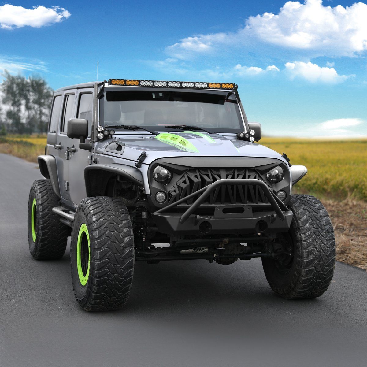 Shark Grille - Matte Black for 07-18 Wrangler JK | In Stock On May 30