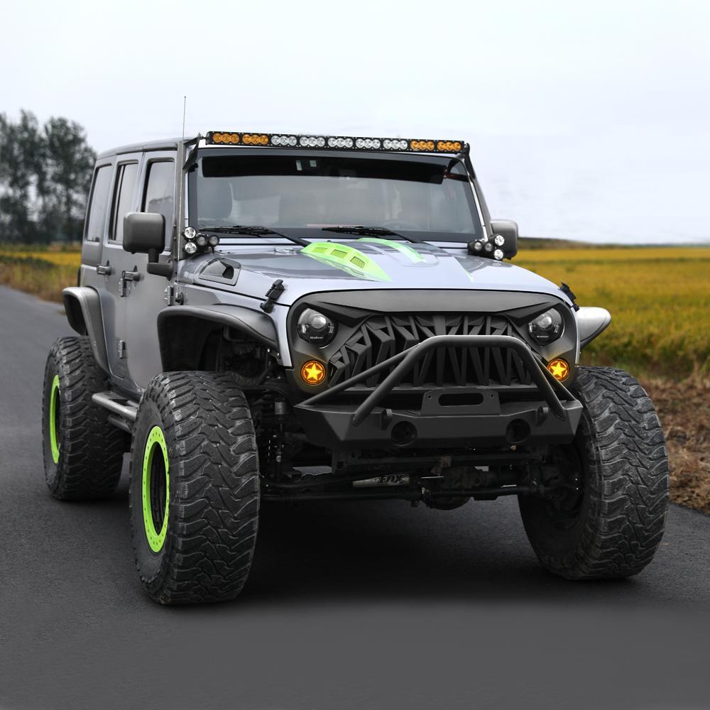 jeep wrangler shark grille & star turn light