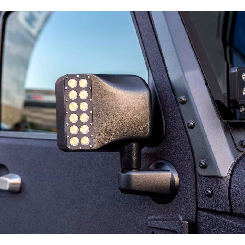 Side View Mirror with LED Light for 07-18 Jeep Wrangler JK JKU丨Amoffroad