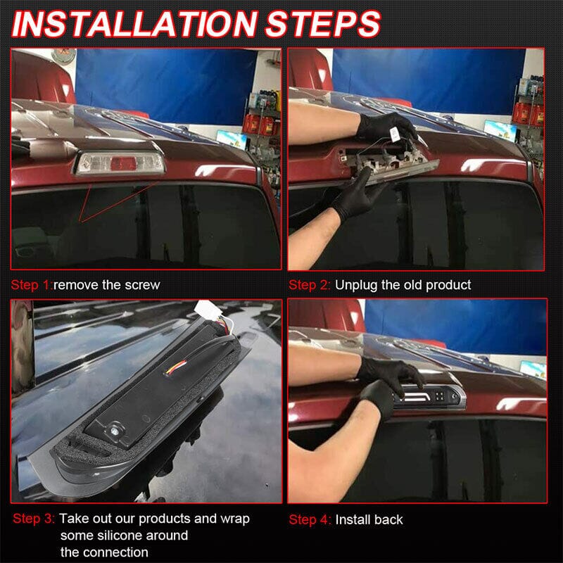 Smoked LED 3rd Tail Lights Brake Lamps For 2002-2009 Dodge Ram 1500 2500 3500