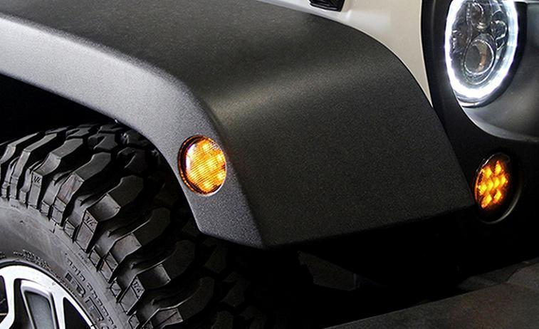 Smoked LED Turn Signal Lights & Side Marker Lights Combo for 07-18 Jeep Wrangler JK/ JKU丨Amoffroad