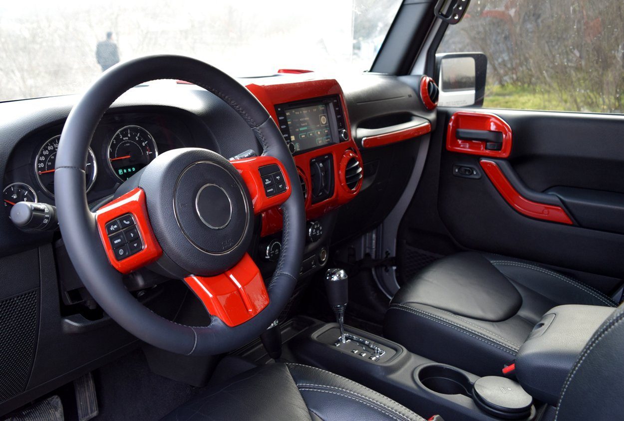 Jeep Wrangler Steering Wheel Red Interior Trim Kits