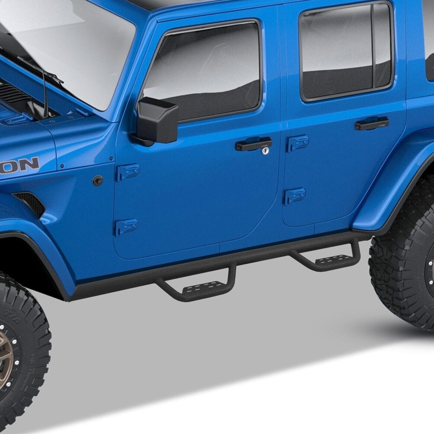 Textured Running Board Side Steps For 2018-2023 Jeep Wrangler JL 4 Doors