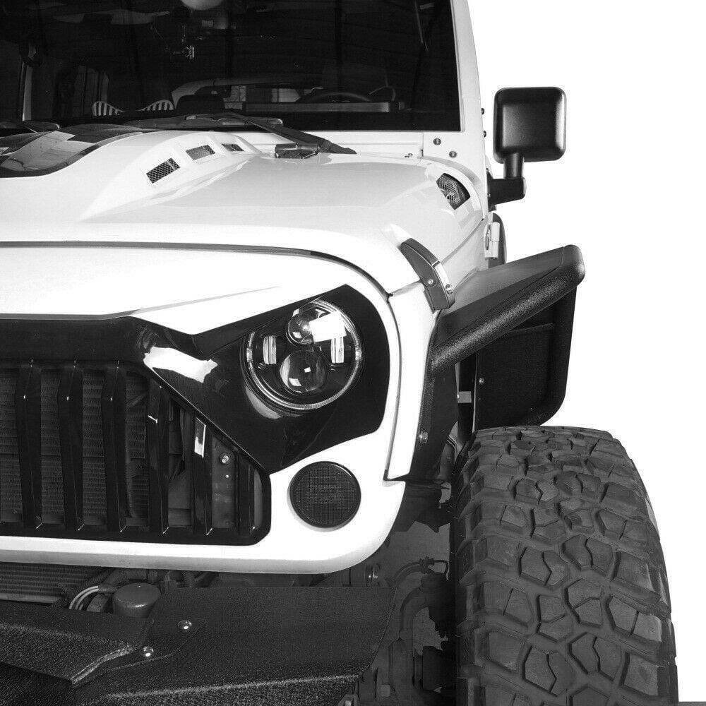 Tube Tubular Front & Rear Tubular Fender Flares Kit For 07-18 Jeep Wrangler JK
