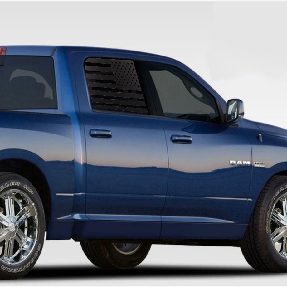 US Flag Rear Window Side Trim Stickers Decal For 2018+ Dodge Ram 1500