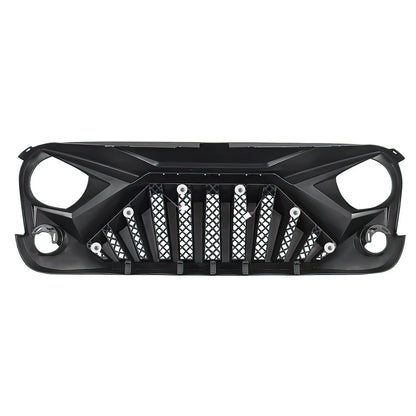 Goliath Grille W/ LED DRL and Turn Signals - Glossy Black For 07-18 Jeep Wrangler JK | Amoffroad