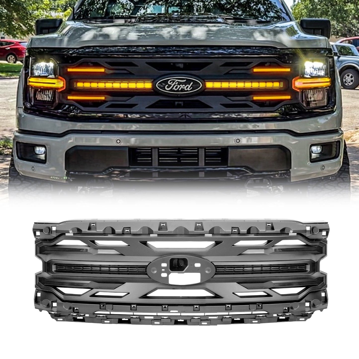 Armor Grille - Matte Black For 24+ Ford F150 XLT / STX | Amoffroad