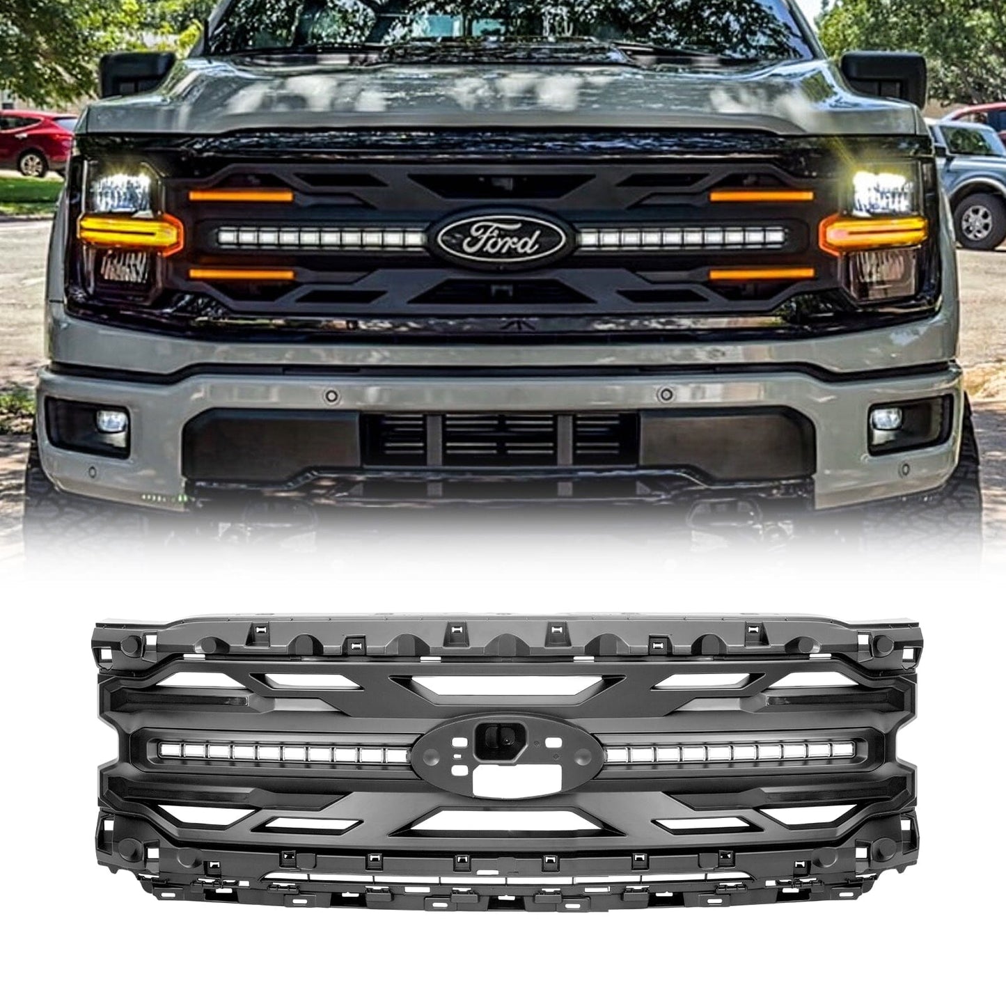 Armor Grille - Matte Black For 24+ Ford F150 XLT / STX | Amoffroad