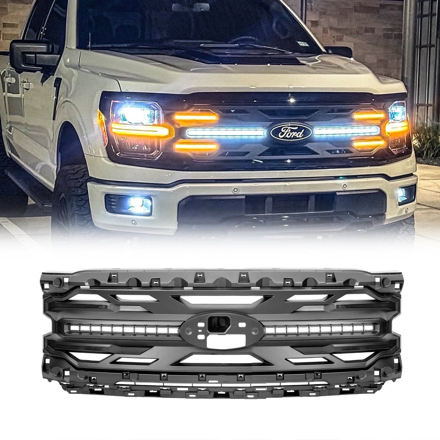 Armor Grille - Matte Black For 24+ Ford F150 XLT / STX | Amoffroad