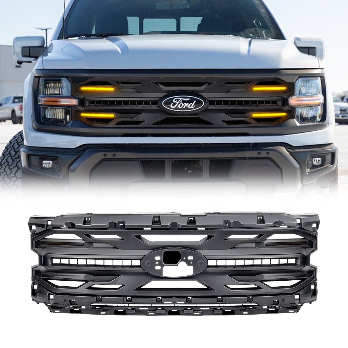 Armor Grille - Matte Black For 24+ Ford F150 XLT / STX