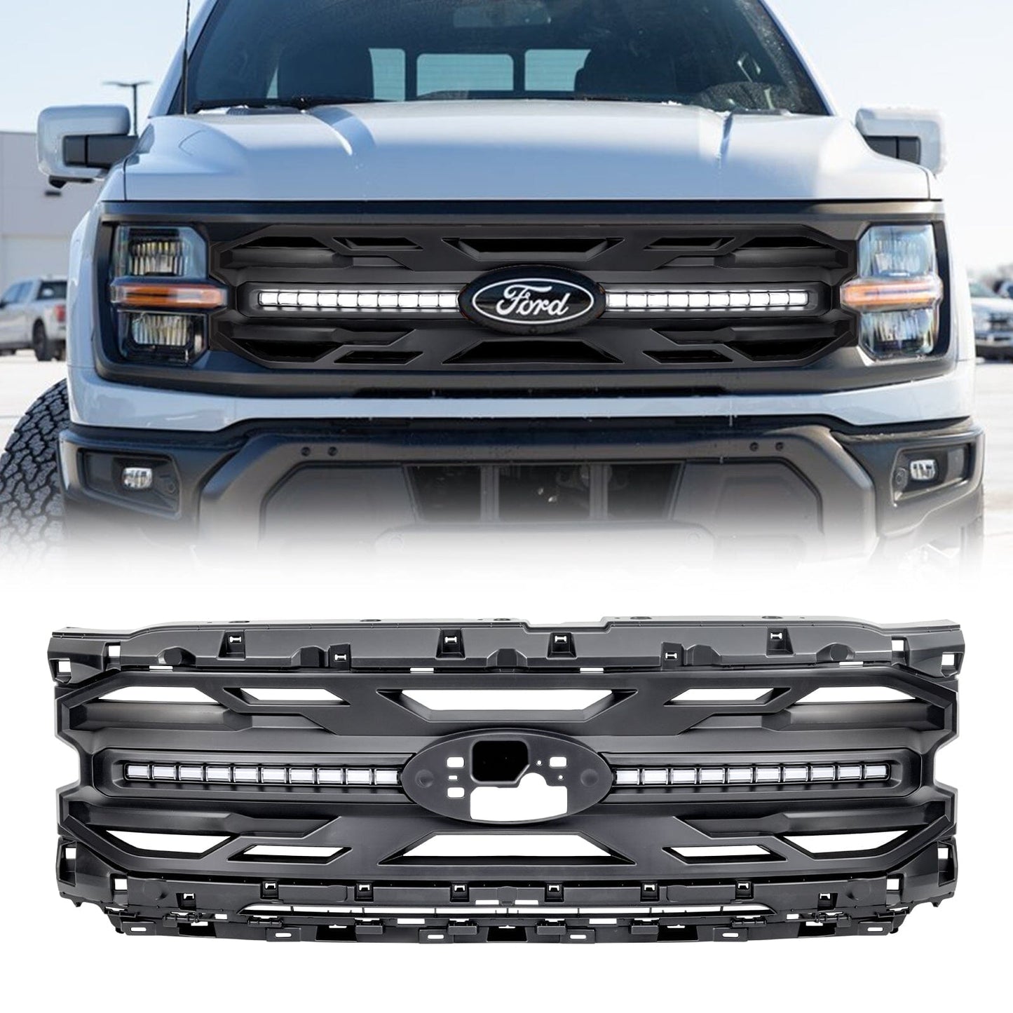 Armor Grille - Matte Black For 24+ Ford F150 XLT / STX