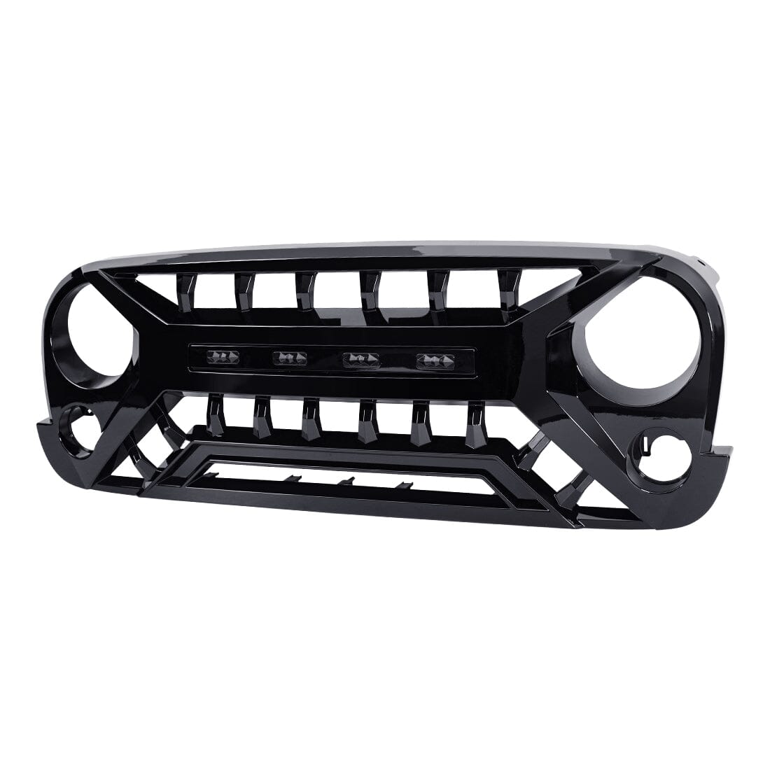 Armor Grille W/ Amber Lights - Glossy Black for 07-18 Jeep Wrangler JK | Amoffroad