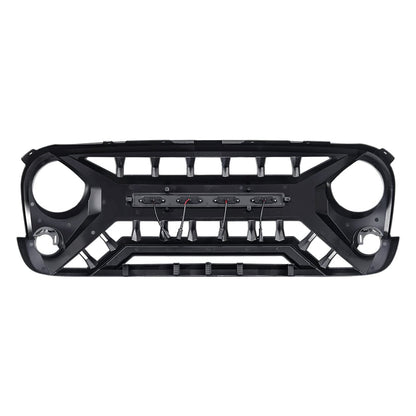 Armor Grille W/ Amber Lights - Glossy Black for 07-18 Jeep Wrangler JK | Amoffroad