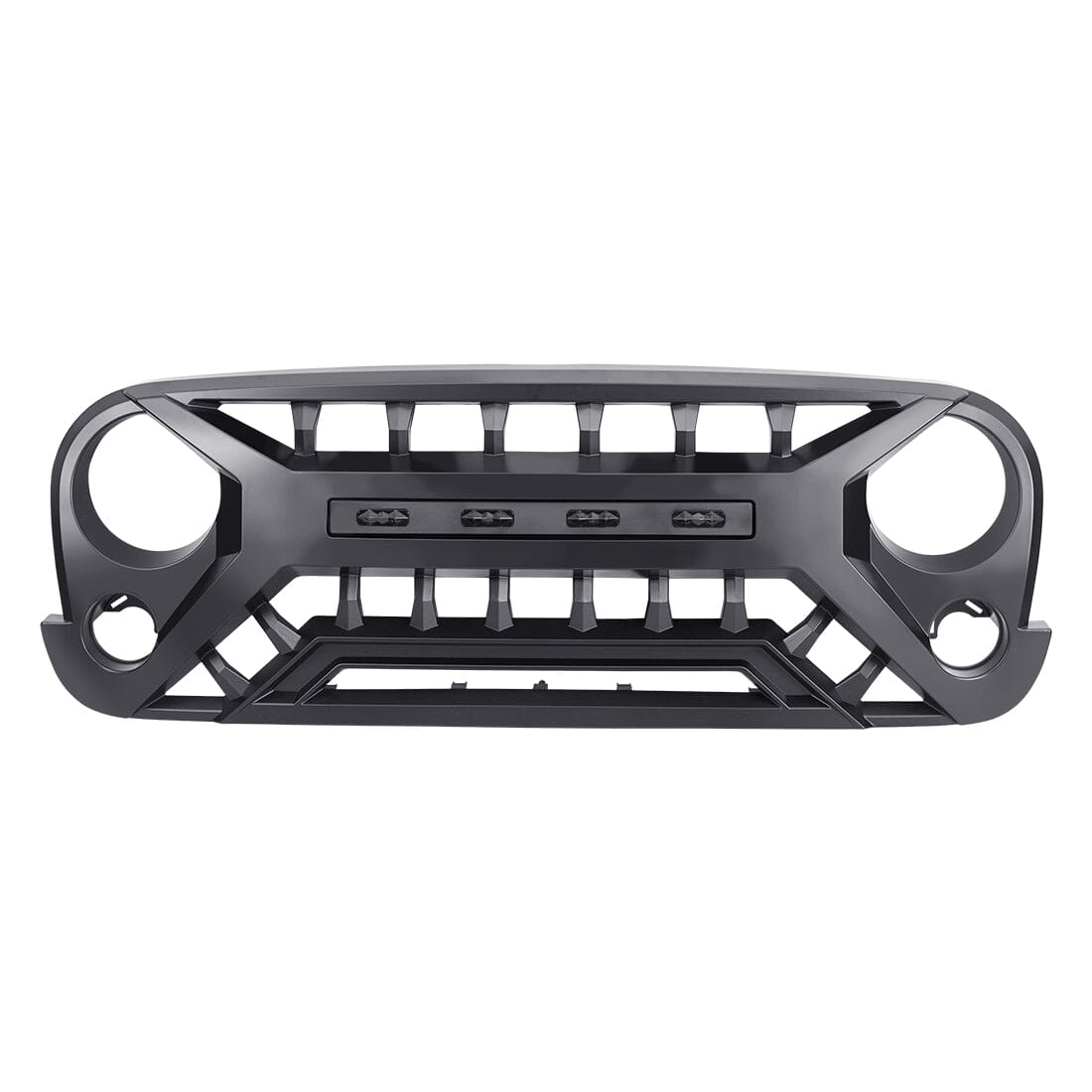 Armor Grille W/ Amber Lights - Matte Black for 07-18 Jeep Wrangler JK | Amoffroad