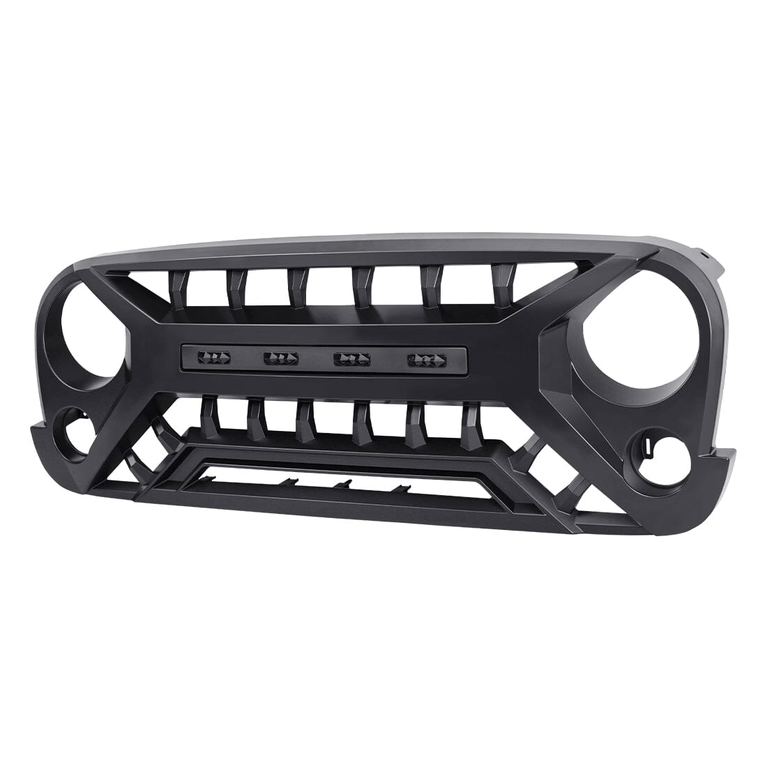 Armor Grille W/ Amber Lights - Matte Black for 07-18 Jeep Wrangler JK | Amoffroad