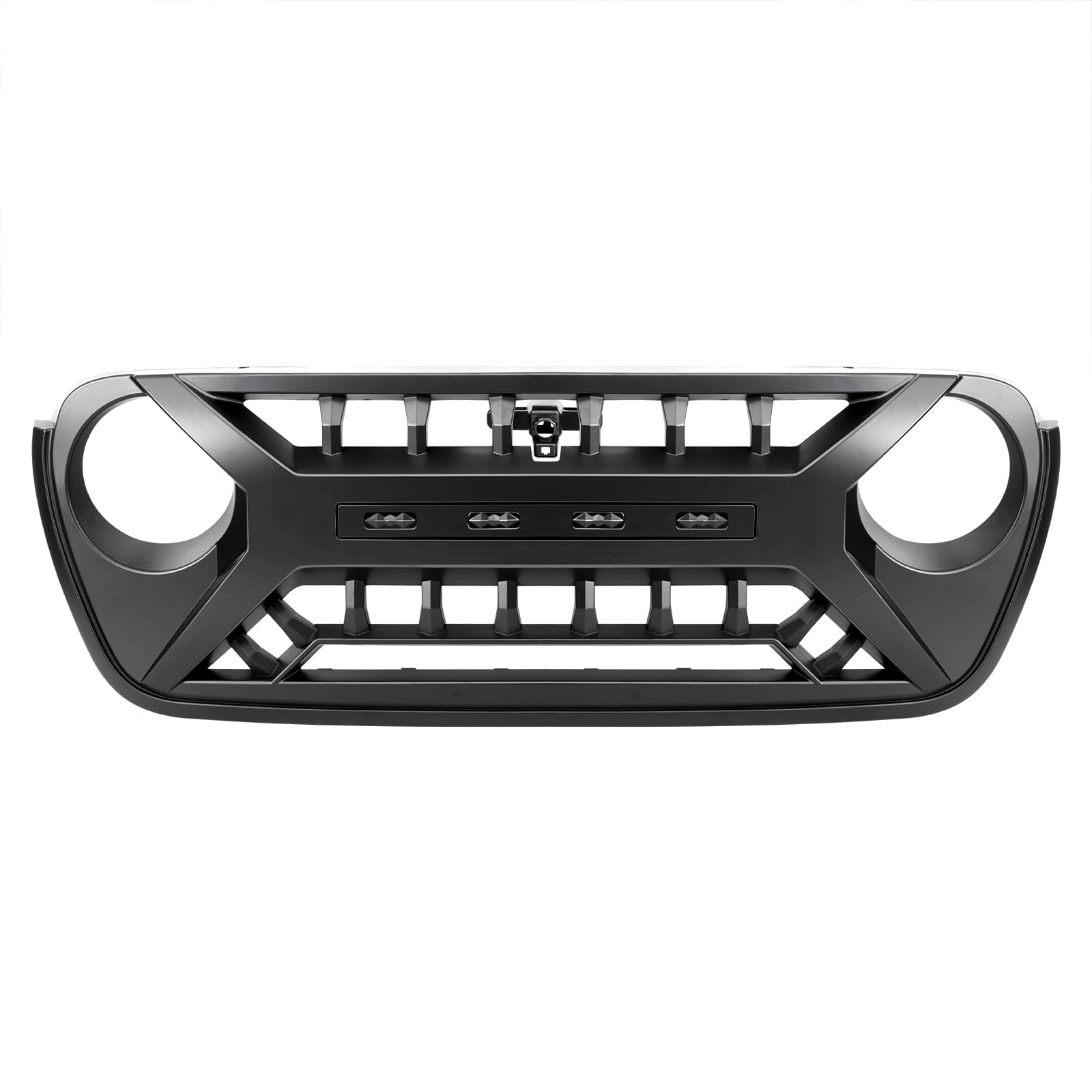 Armor Grille W/ Amber Lights - Matte Black For 18-23 Jeep Wrangler JL & Gladiator JT | Amoffroad