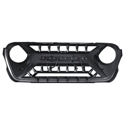 Armor Grille W/ Amber Lights - Matte Black For 18-23 Jeep Wrangler JL & Gladiator JT | Amoffroad