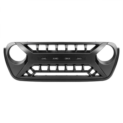 Armor Grille W/ Amber Lights - Matte Black For 18-23 Jeep Wrangler JL & Gladiator JT | Amoffroad