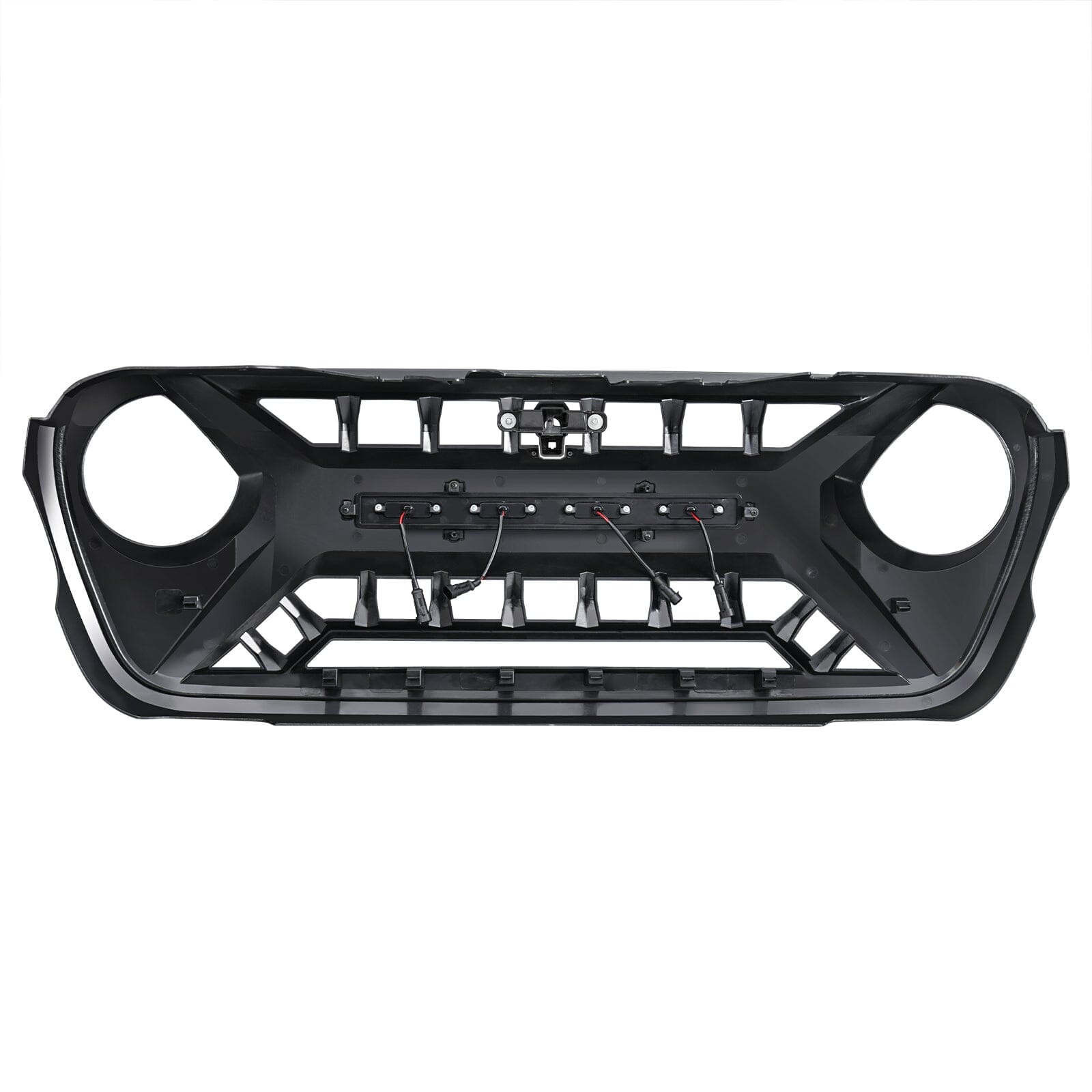 Armor Grille W/ Amber Lights - Matte Black For 18-23 Jeep Wrangler JL & Gladiator JT | Amoffroad