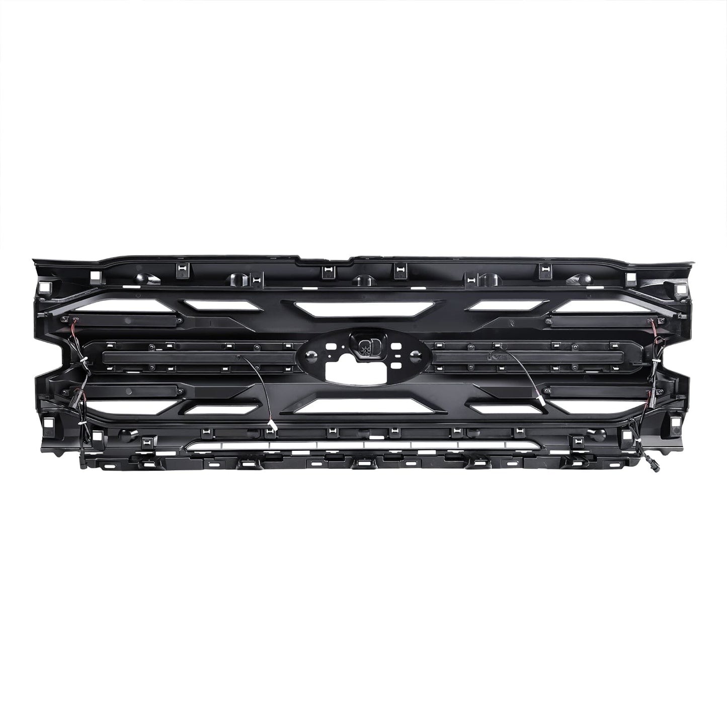 Armor Grille w/ DRL, Amber Lights & OEM Emblem Hole - Matte Black For 24+ Ford F150 Tremor | Amoffroad