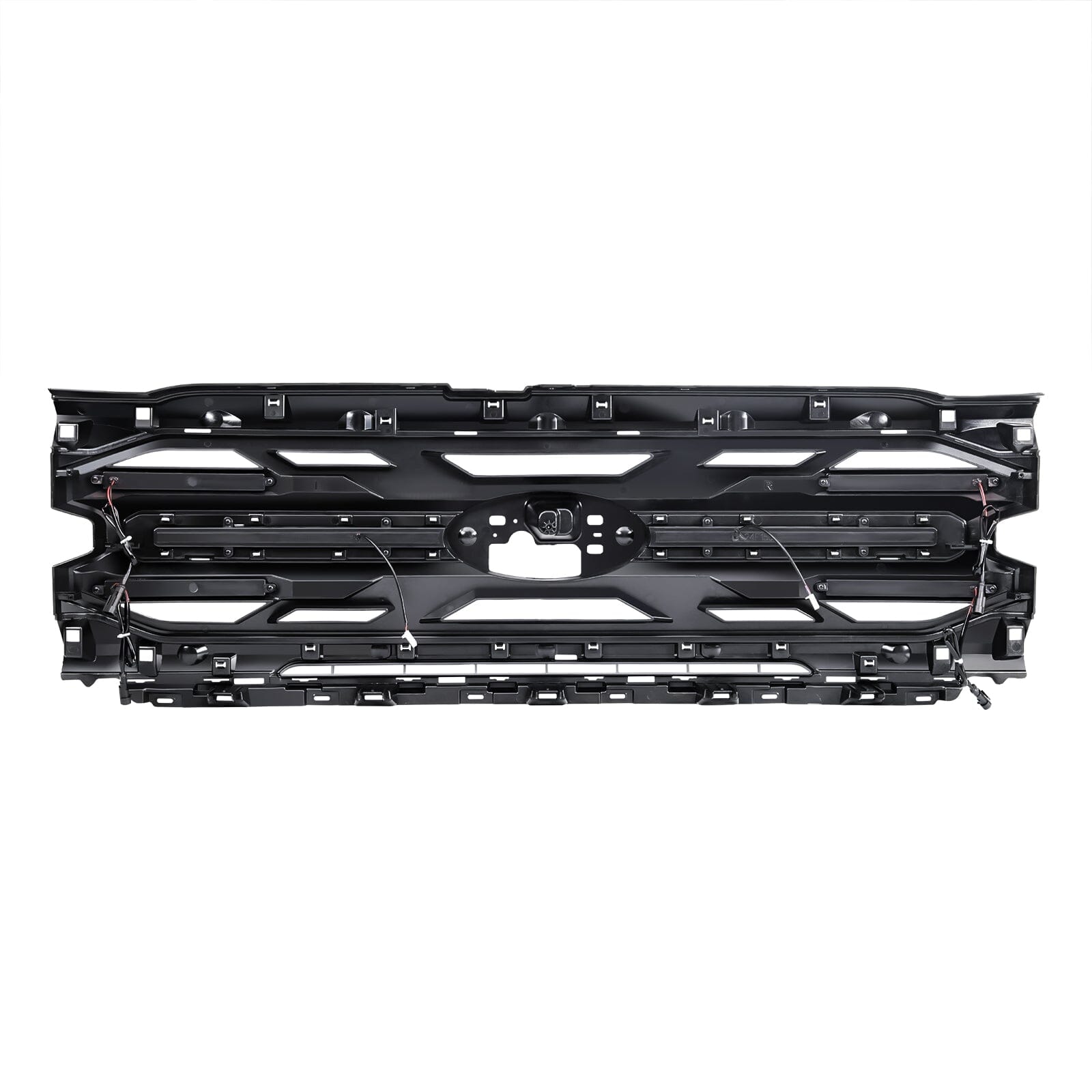 Armor Grille w/ DRL, Amber Lights & OEM Emblem Hole - Matte Black For 24+ Ford F150 Tremor | Amoffroad