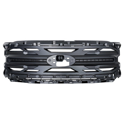 Armor Grille w/ DRL, Amber Lights & OEM Emblem Hole - Matte Black For 24+ Ford F150 Tremor | Amoffroad