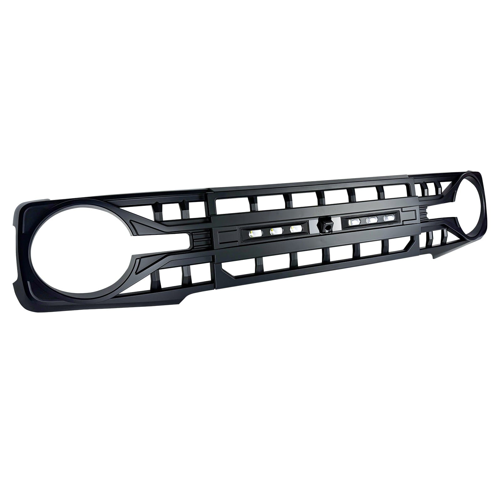 Armor Grille W/ Off-Road Lights & Camera Bracket - Matte Black For 21+ Ford Bronco | Amoffroad